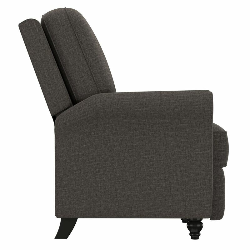 Multi-warp Charcoal Gray Chenille Polyester 33.5'' Wide Manual Standard Recliner for Comfortable Long-Term Sitting, TV Viewing, Or A Relaxed Recline