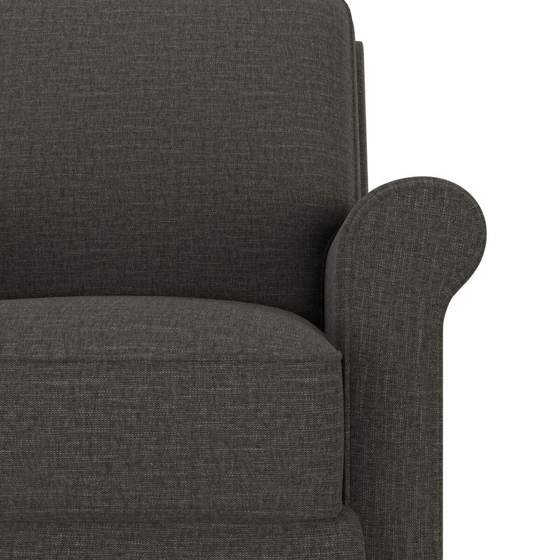 Multi-warp Charcoal Gray Chenille Polyester 33.5'' Wide Manual Standard Recliner for Comfortable Long-Term Sitting, TV Viewing, Or A Relaxed Recline