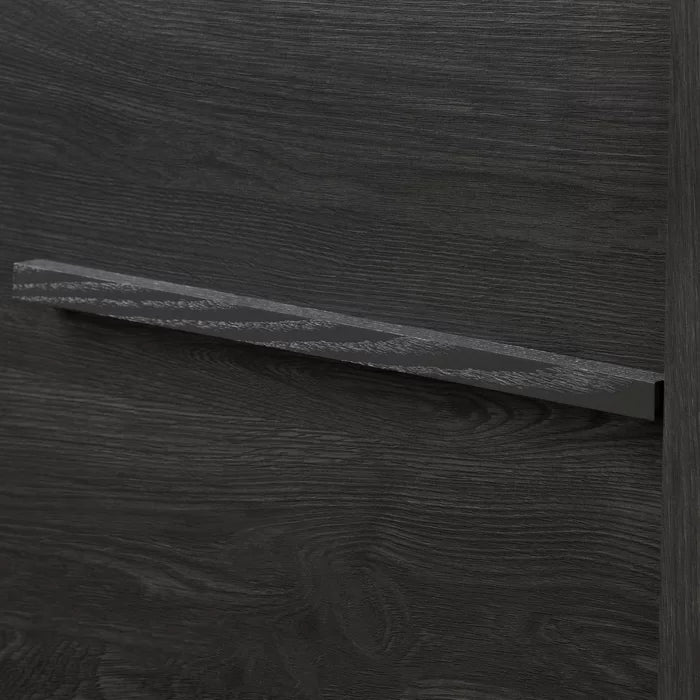 Gray Oak Lensky 2 Drawer with Clean Lined Handles Nightstand