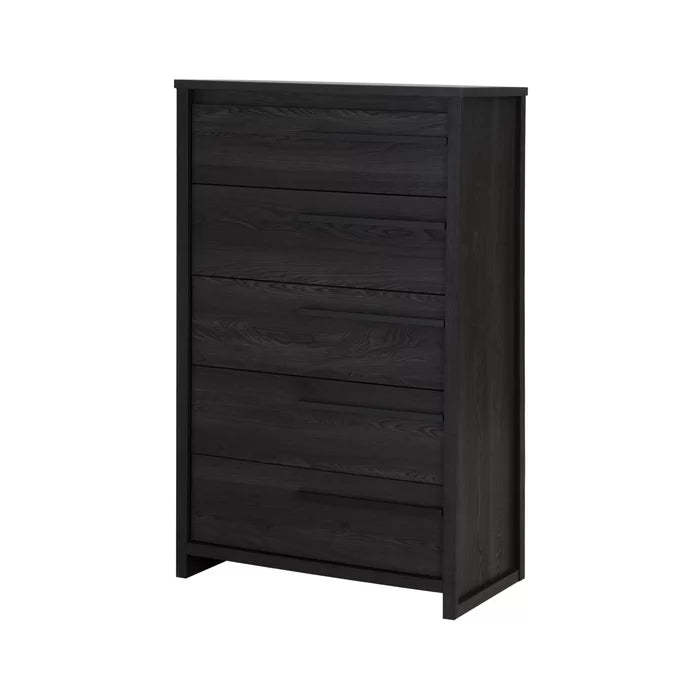 Gray Oak Lensky 5 Drawer 30.5'' W Chest Unique Looking Clean Lined Handles