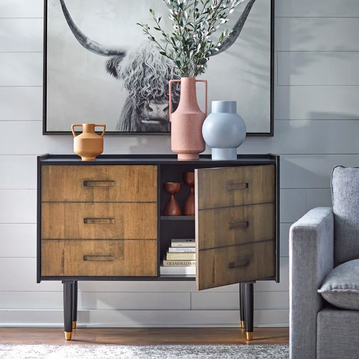 Solid Wood Lepe 2 Door Accent Cabinet Adjustable Shelves