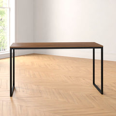 Ler 55'' Dining Table Sturdy Steel Frame with Rich Wooden Grain Finish