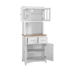White Lewisburg 68" Kitchen Pantry Adjustable Shelves