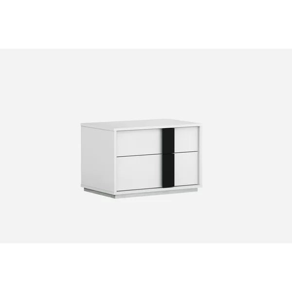 Lewisville 16'' Tall 2 - Drawer Nightstand in White Soft Close Drawers