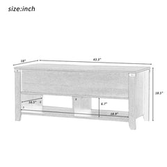 Cherry Lift Top Extendable 4 Legs Coffee Table with Storage Manufactured Wood Frame