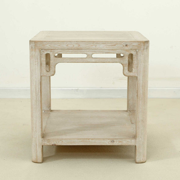 Side Table Weathered White Wash, 24 Inch Tall Add Versatility to your Indoor Decor with Side Tables