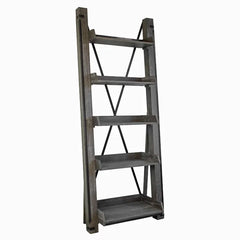 Washed Driftwood Lindfield 81'' H x 33'' W Solid Wood Ladder Bookcase