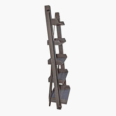 Washed Driftwood Lindfield 81'' H x 33'' W Solid Wood Ladder Bookcase