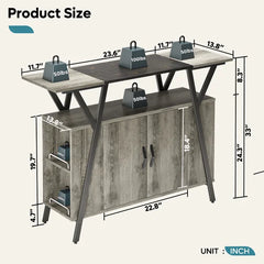 Retro Gray Oak Linneman 47.24'' Wide Kitchen Island Provides More Storage in your Kitchen