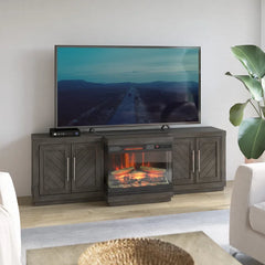Weathered Gray Lisette TV Stand for TVs up to 80 with Fireplace Included