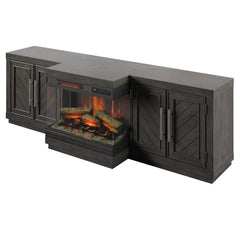 Weathered Gray Lisette TV Stand for TVs up to 80 with Fireplace Included