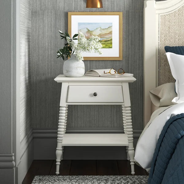 Littlejohn 29'' Tall 1 - Drawer Solid Wood Nightstand