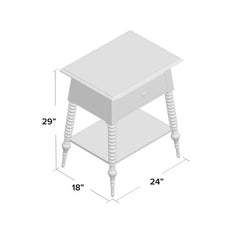 Littlejohn 29'' Tall 1 - Drawer Solid Wood Nightstand