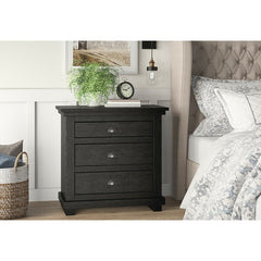 Distressed Black 31'' Tall 3 - Drawer Solid Wood Bachelor's Chest Spots for Storage