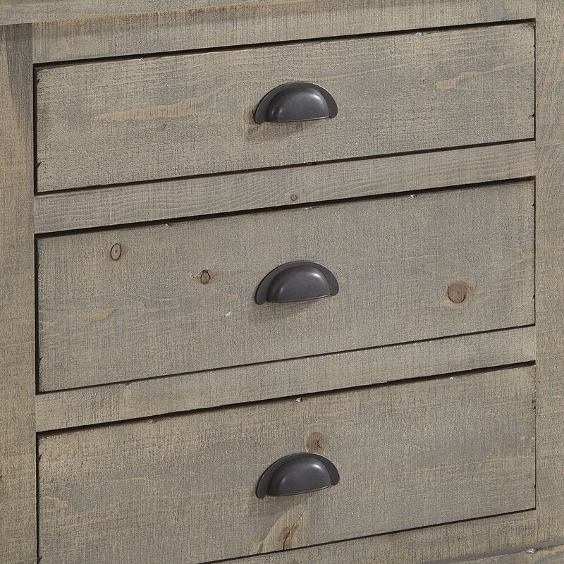 Weathered Gray 31'' Tall 3 - Drawer Solid Wood Chest