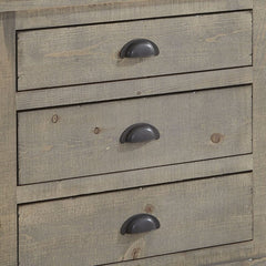 Weathered Gray 31'' Tall 3 - Drawer Solid Wood Chest