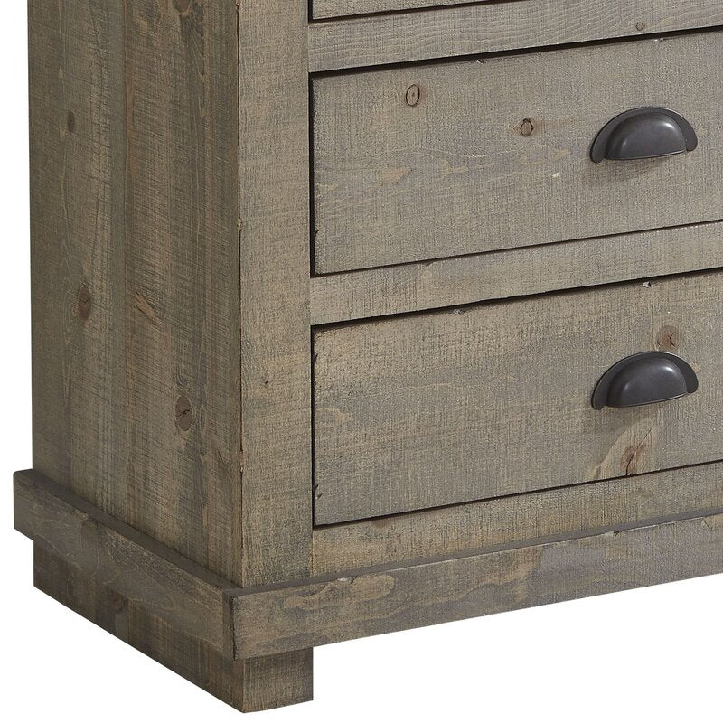 Weathered Gray 31'' Tall 3 - Drawer Solid Wood Chest
