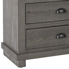 Distressed Dark Gray 31'' Tall 3 - Drawer Solid Wood Bachelor's Chest Spots for Storage