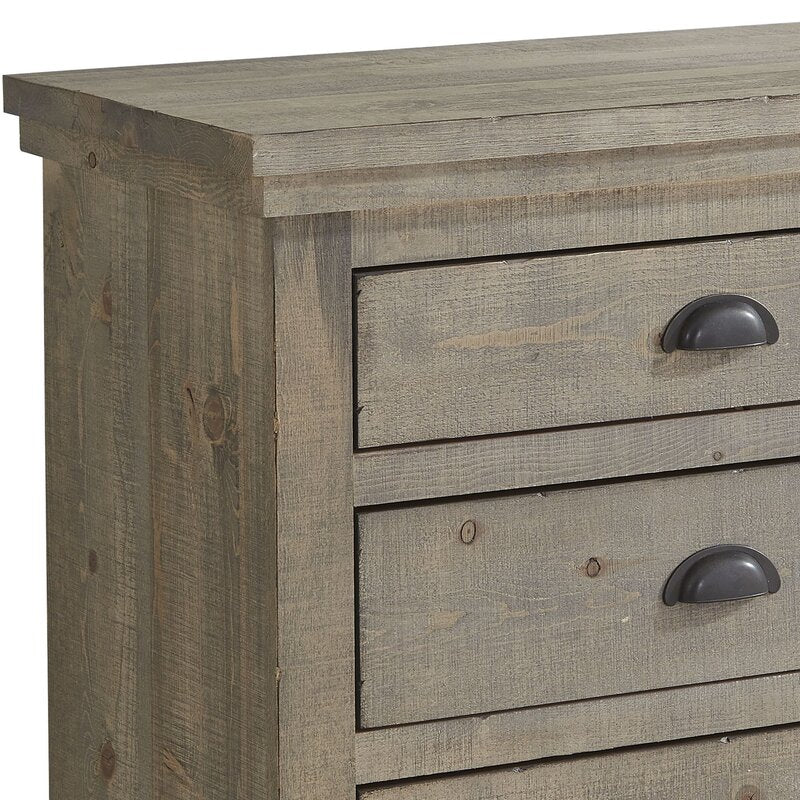 Weathered Gray 31'' Tall 3 - Drawer Solid Wood Chest