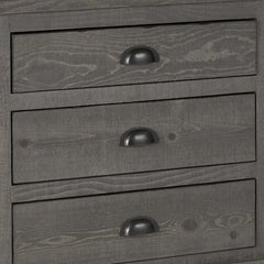 Distressed Dark Gray 31'' Tall 3 - Drawer Solid Wood Bachelor's Chest Spots for Storage