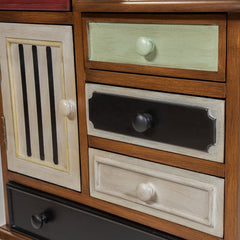 30.25'' Tall Solid Wood 5 - Drawer Apothecary Accent Chest Five Multicolored Drawers for Keeping Books, Clothes, Dishware