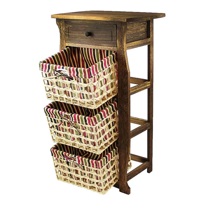 Long Ashton 33'' Tall 1 - Drawer Nightstand in Dark Brown Natural Wood Tone