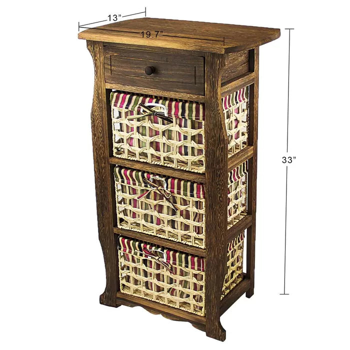 Long Ashton 33'' Tall 1 - Drawer Nightstand in Dark Brown Natural Wood Tone