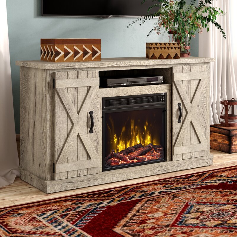 Ashland Pine TV Stand for TVs up to 55" with Fireplace Included