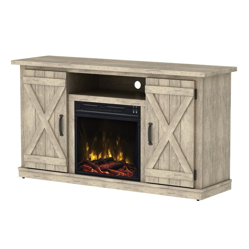 Ashland Pine TV Stand for TVs up to 55" with Fireplace Included