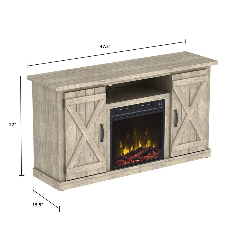 Ashland Pine TV Stand for TVs up to 55" with Fireplace Included