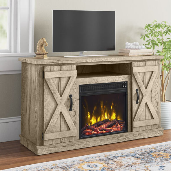 Lorraine TV Stand for TVs up to 55" with Fireplace Included Ashland Pine