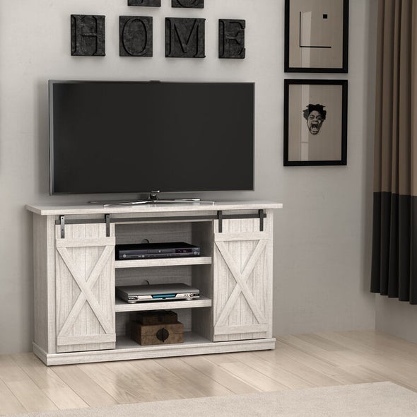 Sargent Oak Lorraine TV Stand for TVs up to 70" Barn Style Doors Glide Along