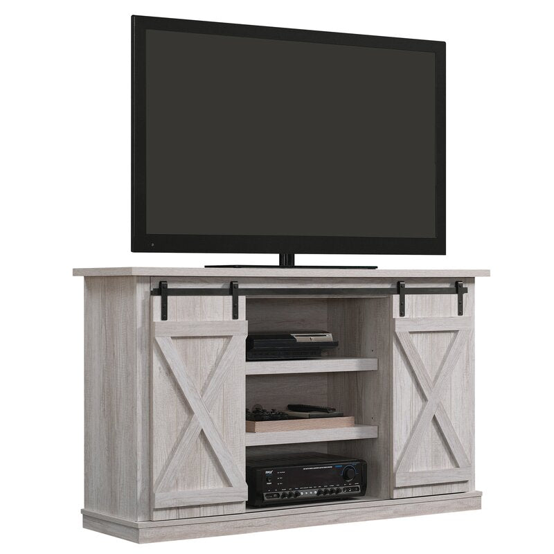 Sargent Oak Lorraine TV Stand for TVs up to 70" Barn Style Doors Glide Along