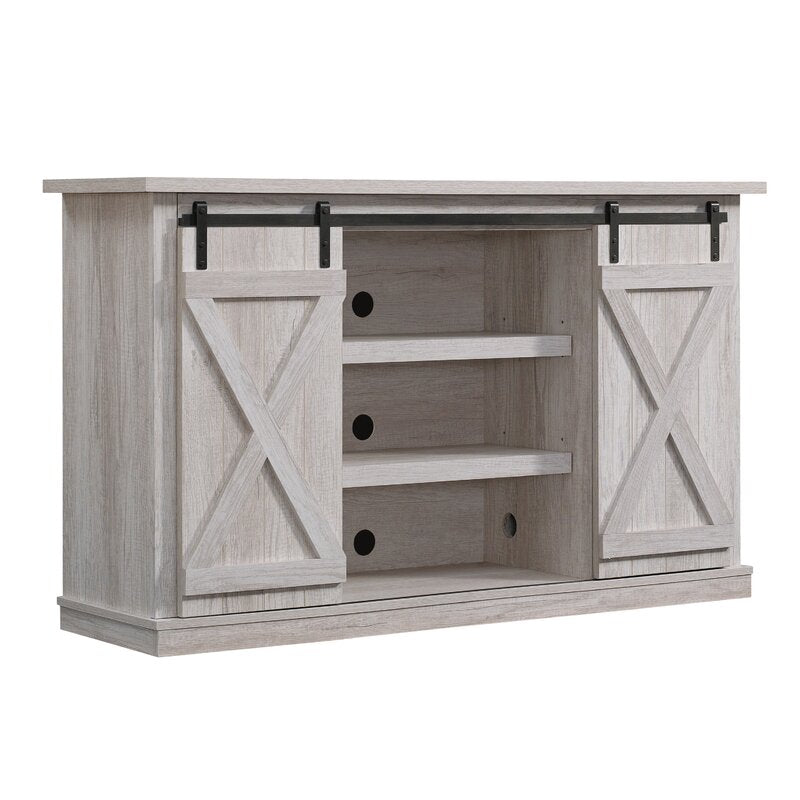 Sargent Oak Lorraine TV Stand for TVs up to 70" Barn Style Doors Glide Along