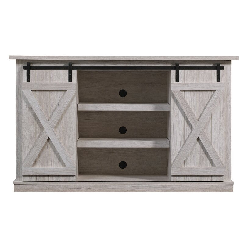 Sargent Oak Lorraine TV Stand for TVs up to 70" Barn Style Doors Glide Along
