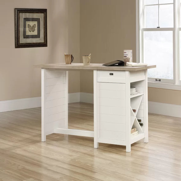 Loscalzo 53.15'' Wide Kitchen Island Criss-Cross Rack Storage