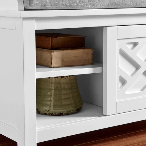White Shelves Storage Bench Offers A Unique Look For Your D cor
