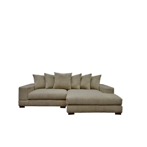 Beige Luxe 108" Wide Right Hand Facing Sofa & Chaise Indoor Aesthetic Design