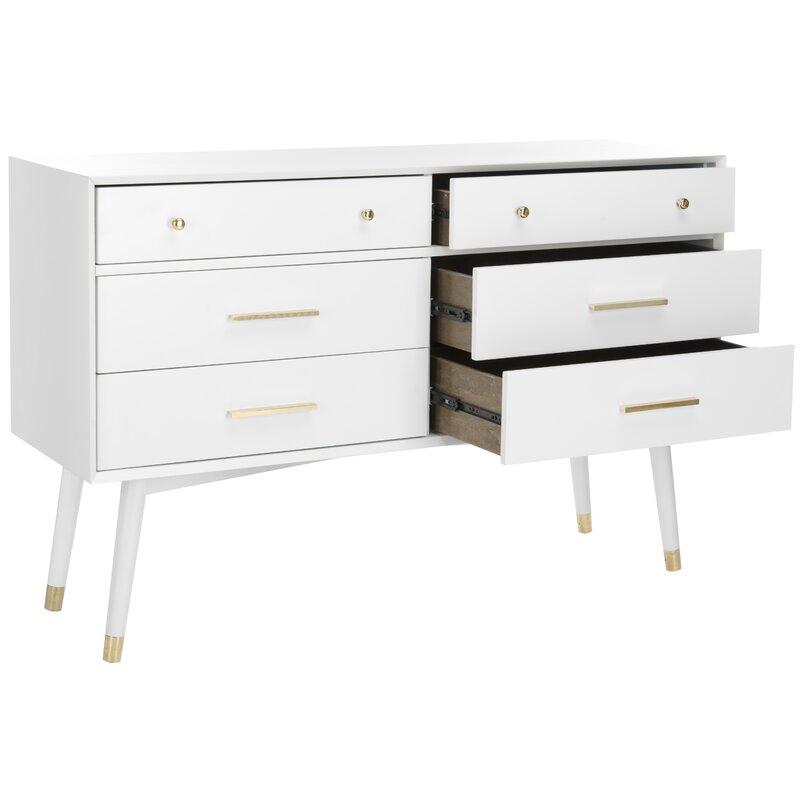 White 6 Drawer 56'' W Dresser Great for your Bedroom, Living Room, Etryway Perfect for Organize this Dresser Drawer