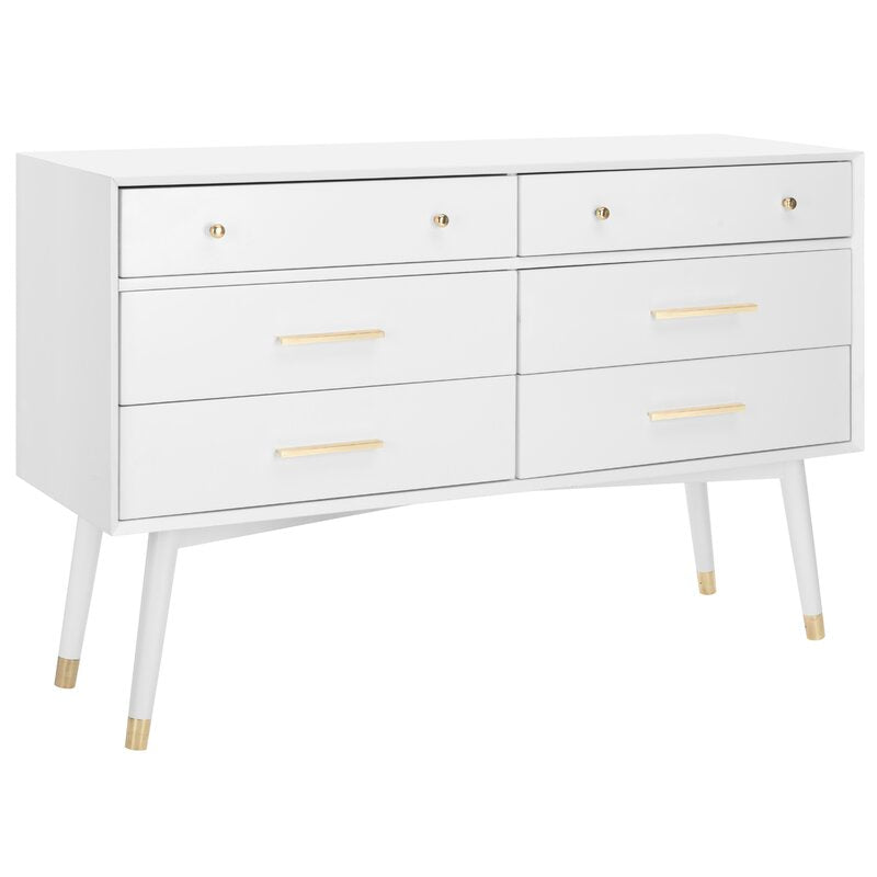 White 6 Drawer 56'' W Dresser Great for your Bedroom, Living Room, Etryway Perfect for Organize this Dresser Drawer