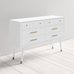White 6 Drawer 56'' W Dresser Great for your Bedroom, Living Room, Etryway Perfect for Organize this Dresser Drawer