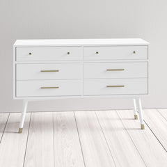 White 6 Drawer 56'' W Dresser Great for your Bedroom, Living Room, Etryway Perfect for Organize this Dresser Drawer