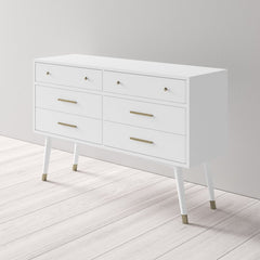 White 6 Drawer 56'' W Dresser Great for your Bedroom, Living Room, Etryway Perfect for Organize this Dresser Drawer