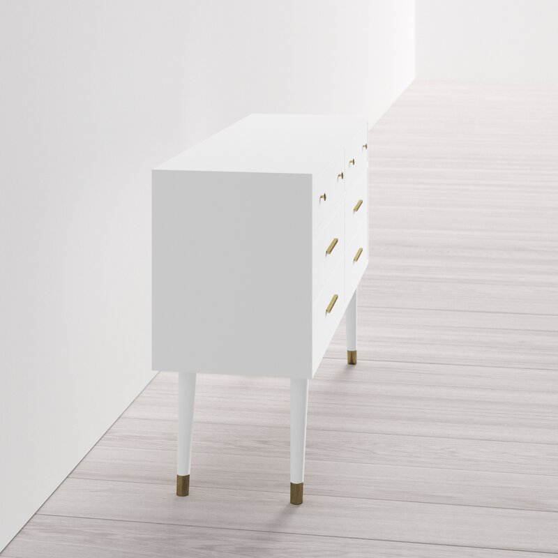 White 6 Drawer 56'' W Dresser Great for your Bedroom, Living Room, Etryway Perfect for Organize this Dresser Drawer