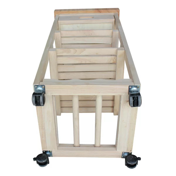 Lynn 15'' Wide Rolling Kitchen Cart with Solid Wood Top Adds Storage and Style