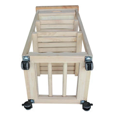 Lynn 15'' Wide Rolling Kitchen Cart with Solid Wood Top Adds Storage and Style