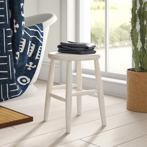 Lynn 18'' Tall Solid Wood Utility Stool Crafted from Solid Wood