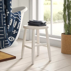Lynn 18'' Tall Solid Wood Utility Stool Crafted from Solid Wood