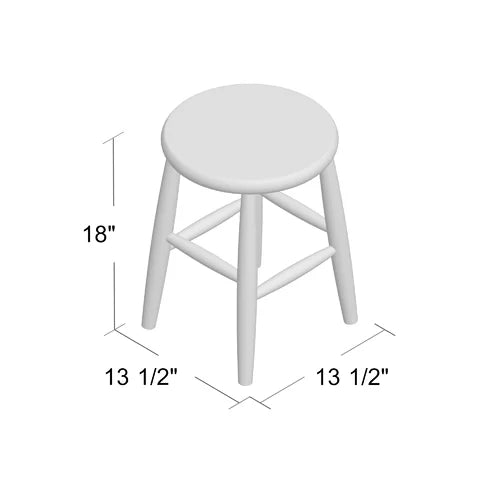 Lynn 18'' Tall Solid Wood Utility Stool Crafted from Solid Wood