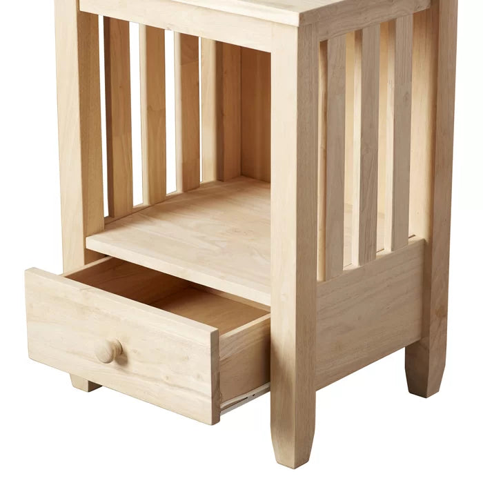 Lynn 28.5'' Tall Solid Wood End Table with Storage
